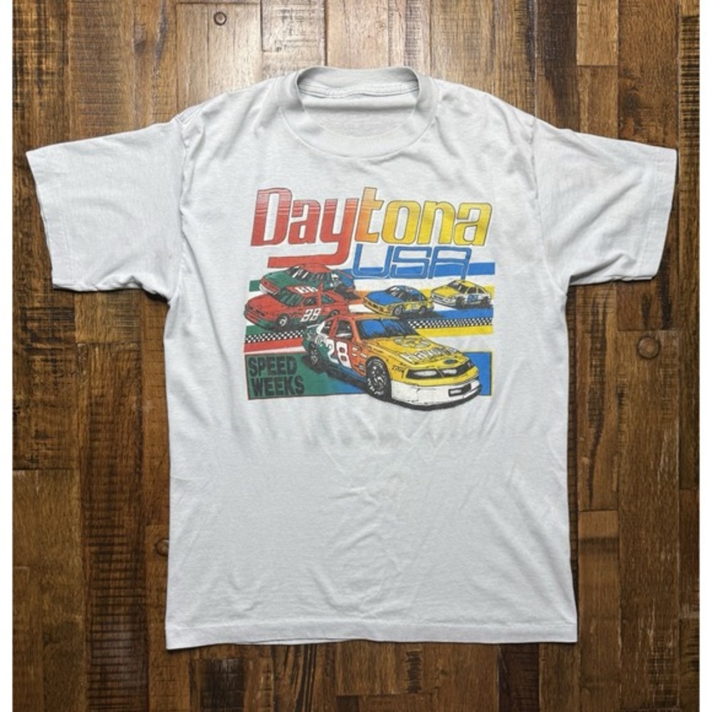 Vintage Daytona USA Racing Nascar Graphic T Shirt Mens Motorsport Tee